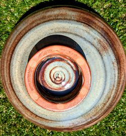 2018 Pepin Farm Pottery (Deneen) 50+ ounce Footed Brown/Blue Bowl ~Signed, Thrown & Glazed by Peter Deneen