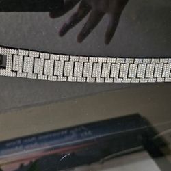 Mens Stainless Steel Iced Out Bracelet 