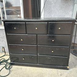 Solid Wood 9 Drawer Dresser  Used