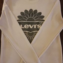 Levi's Strauss & Co. Floral Long Sleeve Shirt | Beige/Black | Medium