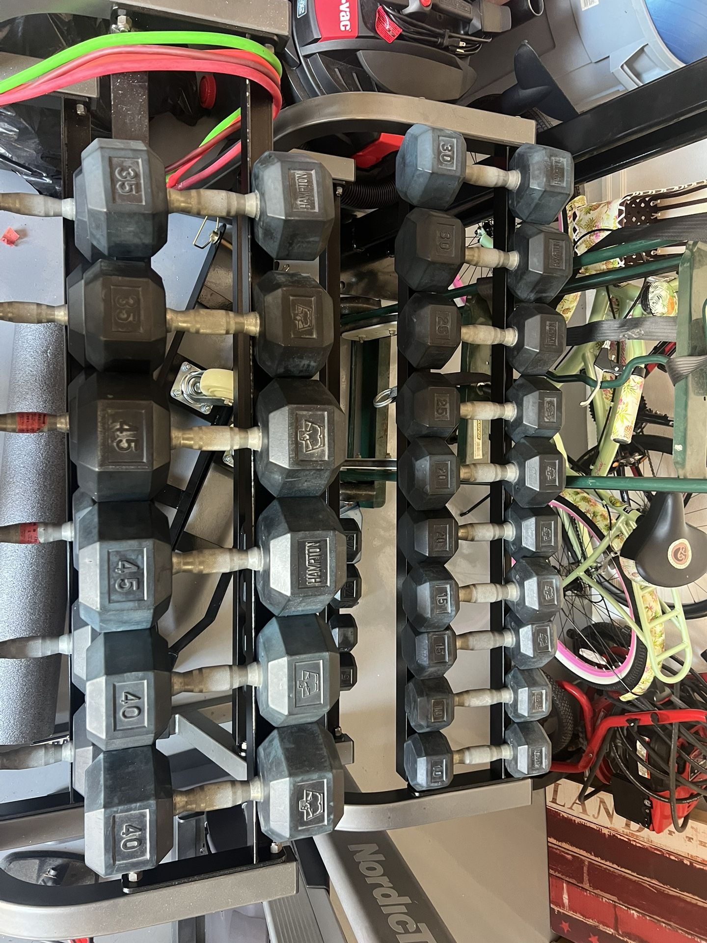 5-65 Set Of Dumbbells (Hampton) + 2 Weight Racks