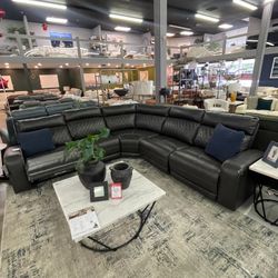 Gray 5pc Power Reclining Corner Sectional