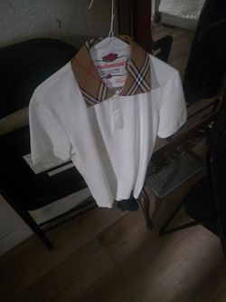 Burberry White Polo  Collar shirt