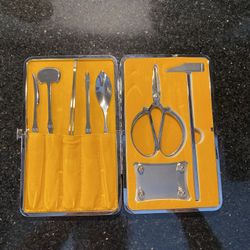 FEIYIYANG Seafood Tools 8PC Stainless Steel Seafood Tool Set with Storage Bag 