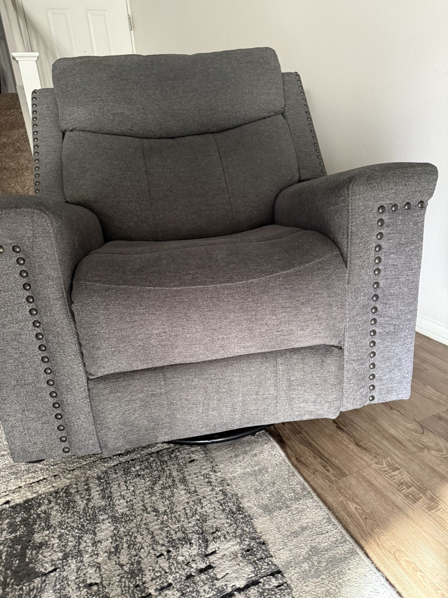 Classic Recliner Chair, Oversized Recliner Chair with Overstuffed Cushion and Backrest, Soft Fabric for Adults