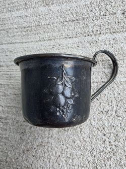 Webster Sterling Silver Baby Cup 22541 – Antique .925 Fruit Motif – 1.2” x 2” – Vintage Patina
