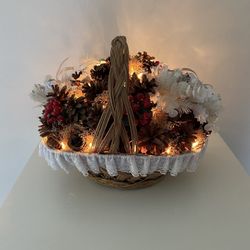 Christmas Decorative Basket With Lights