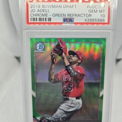 2018 BOWMAN DRAFT JO ADELL GREEN REFRACTOR /99 PSA 10