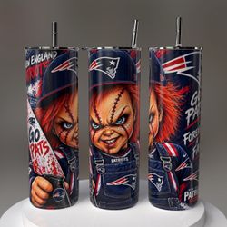 New England Patriots Chucky Skinny Tumbler with Straw