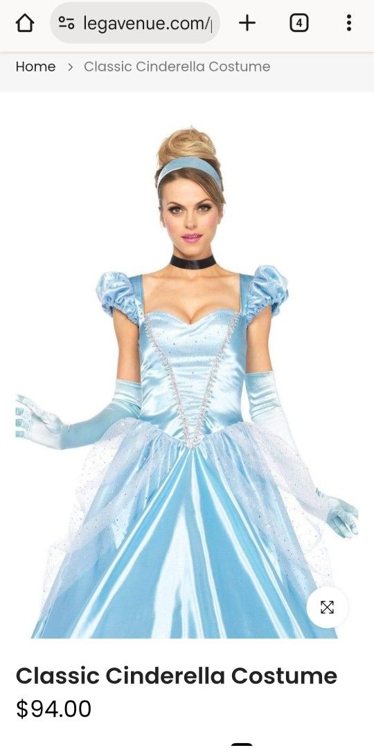 Leg Avenue Cinderella Halloween costume size medium m
