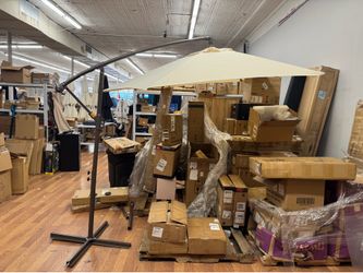 Tan 8’ x 9’ Cantilever Patio Umbrella