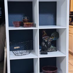 Cube Shelving White And Wood Accent