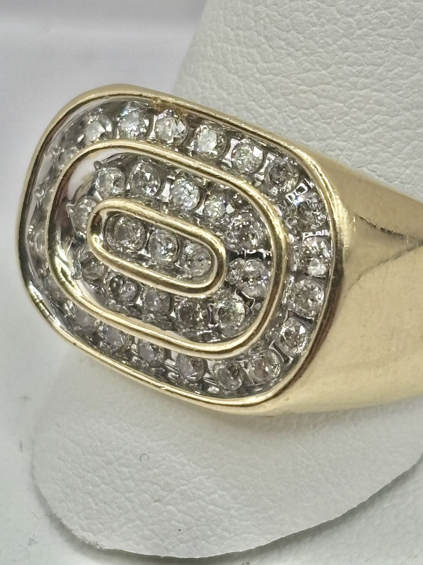 Gents 14k. Yellow Gold Natural Diamond Ring