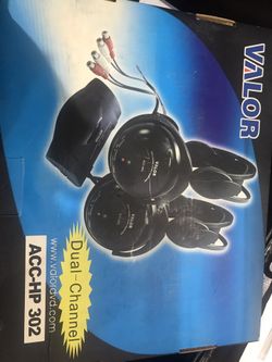 Valor ACC-HP302 - 2 New Wireless Car Headphones Dual Channel Transmitter