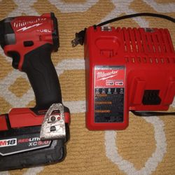 Milwaukee M18 Impact Hex Battery And Changer