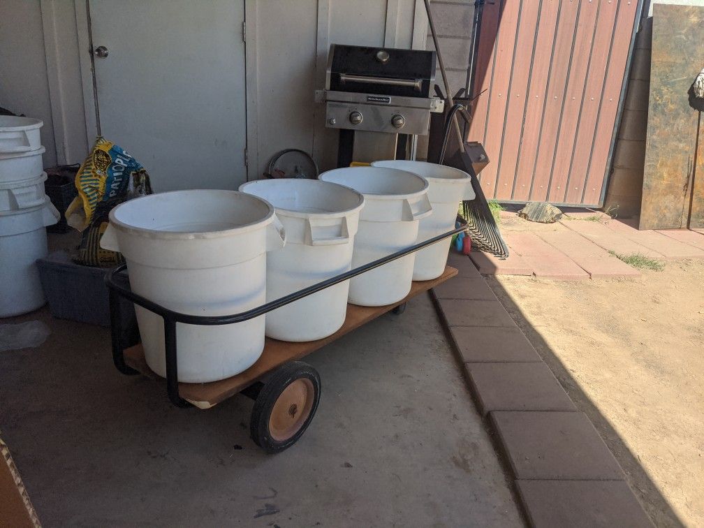 Heavy Duty Metal Card Welded  4- 10 Gallon Barrels For Fee Animal Feed Gardening Etc Or For Flower Pots Not Included $70