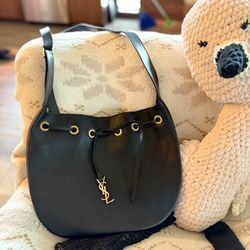 Black Leather Satchel Bag 