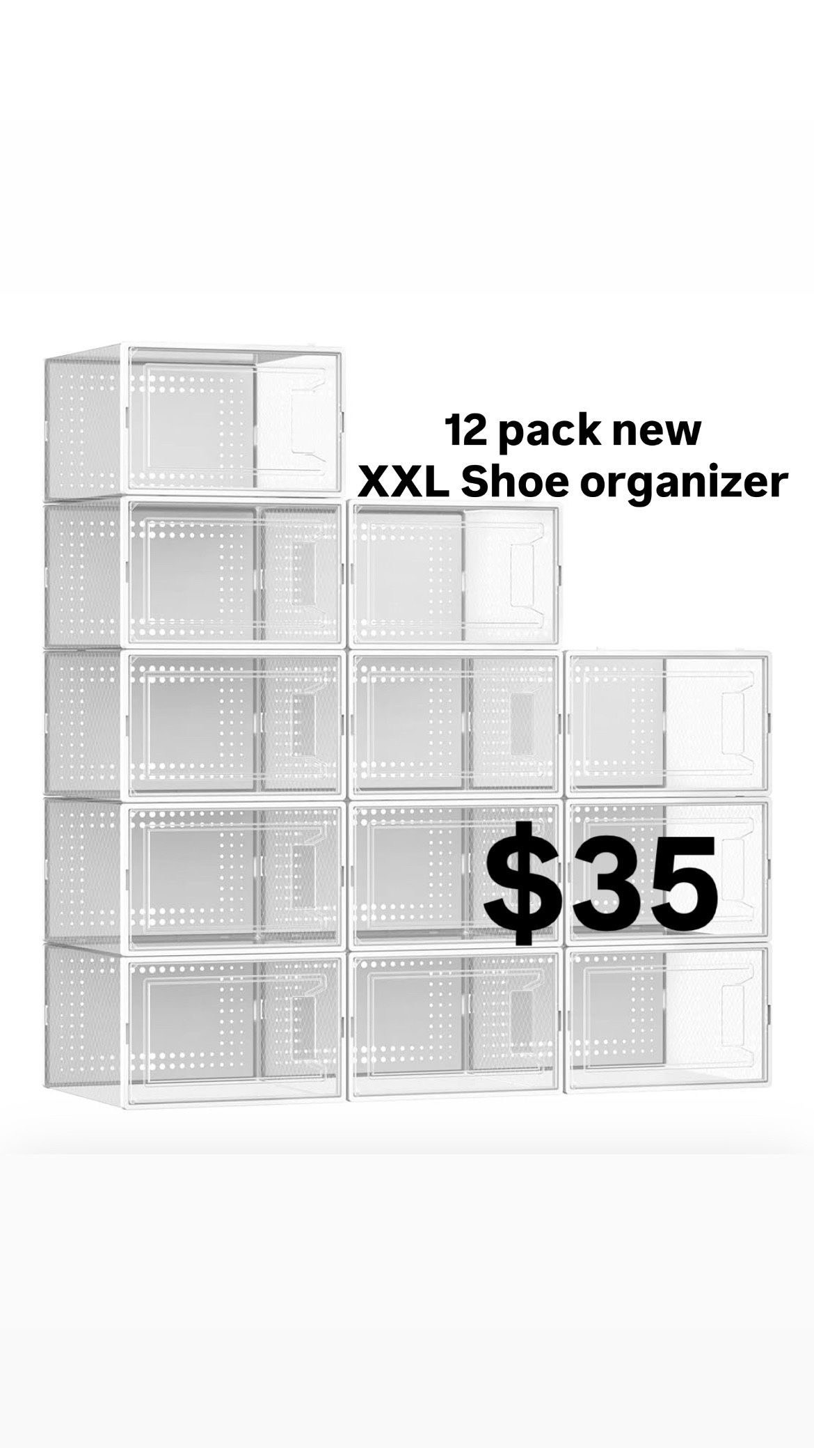 12 Pack XXL Shoe Organizer NEW