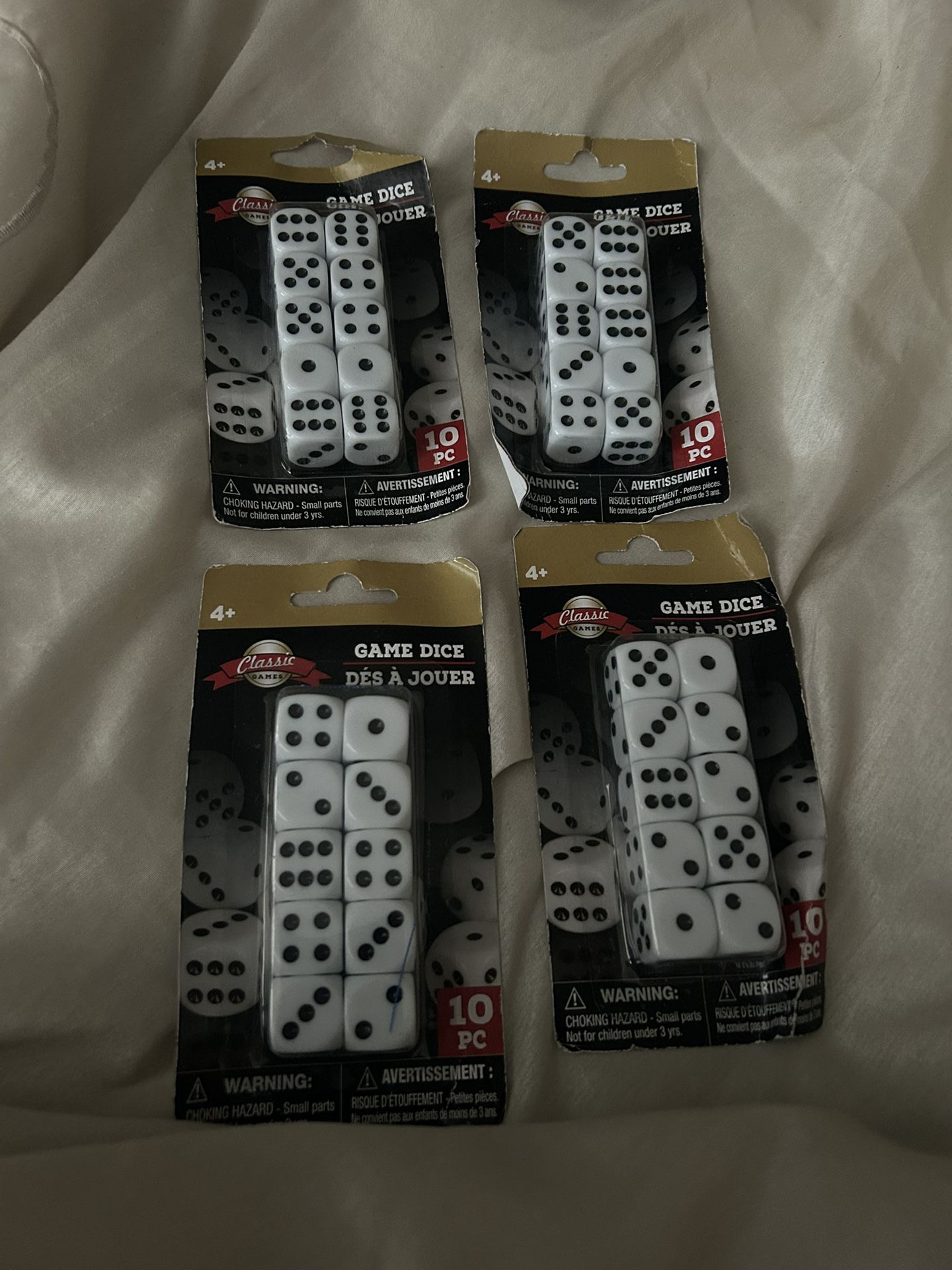 Classic Games Game Dice - 4 Packs of 10!