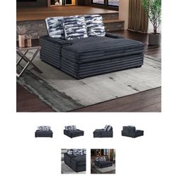 Lounger Sofa With USB In Grey