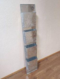 4 Pocket Galvanized Wall Mount File Organizer Magazine Holder By Pottery Barn