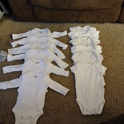 White Long Sleeve And Short Sleeve Baby Under Shirts