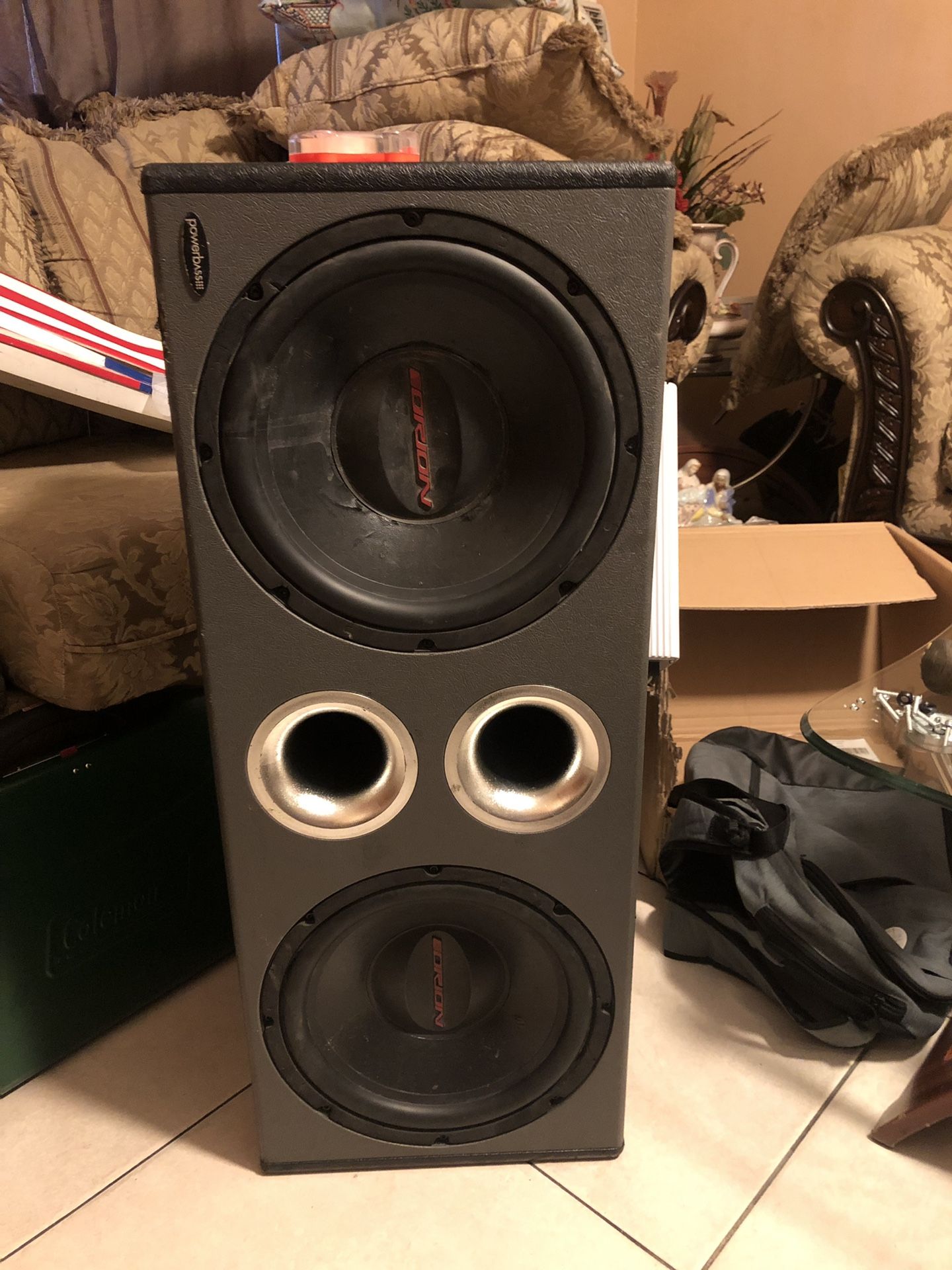 Two 12s bass with amp Orion audio pipe
