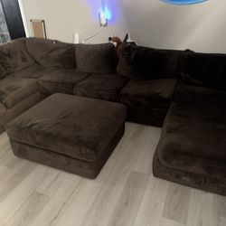 Comfy Dark brown sectional (OBO)