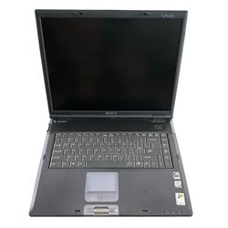 Sony VAIO Notebook Computer Model PCG-8D1R Gray Laptop w/ Case Untested 