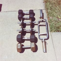 Dumbbell Weights And Total Curl Bar