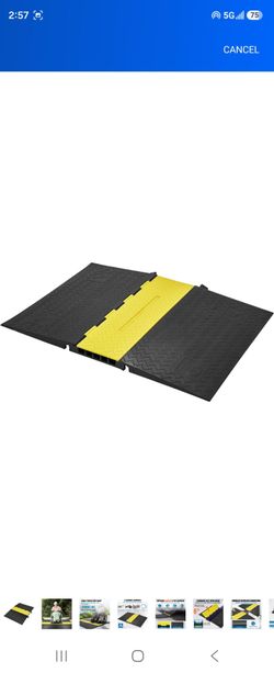 Like new ✅️ 5 Channel Rubber Cable Protector Ramp, Heavy Duty 22000 lbs/axle Capacity Wire Hose Cord Cover Ramp, ADA Compliant Driveway Road Hump, Tra