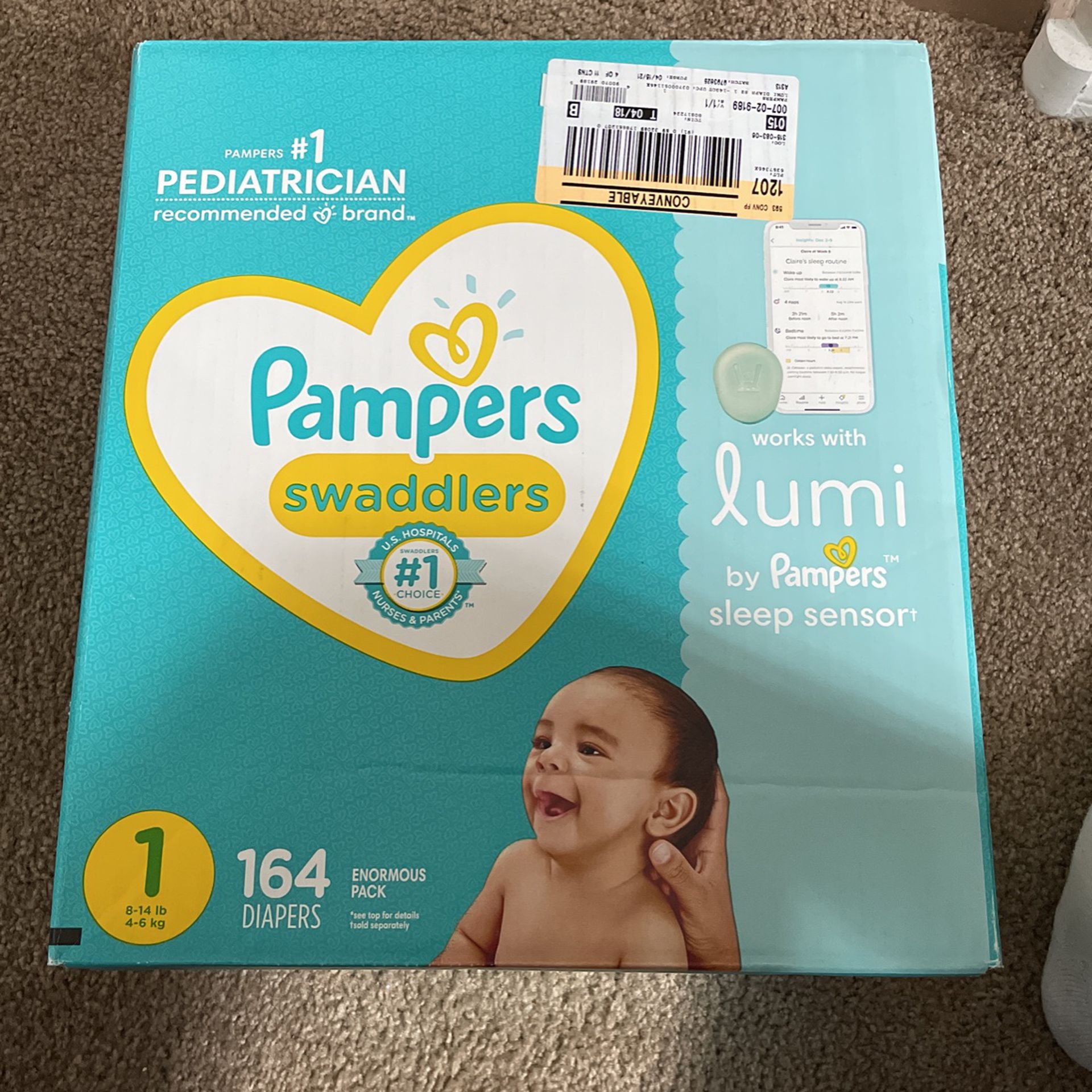 BRAND NEW NEVER OPENED ❗️ SZ 1 pampers Swaddlers ‼️‼️‼️