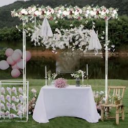 HQ-XJ114-G1 Garden Arch Arbor, Steel Frame Stand Trellis for Climbing Plants, Outdoor Archway Gate for Wedding Ceremony Decoration Party Vines Lawn Co