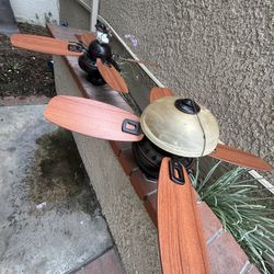 Set up 224 inch ceiling fans both working one is missing the bowl but it can be ordered from Home Depot 50 bucks for both or 25 each