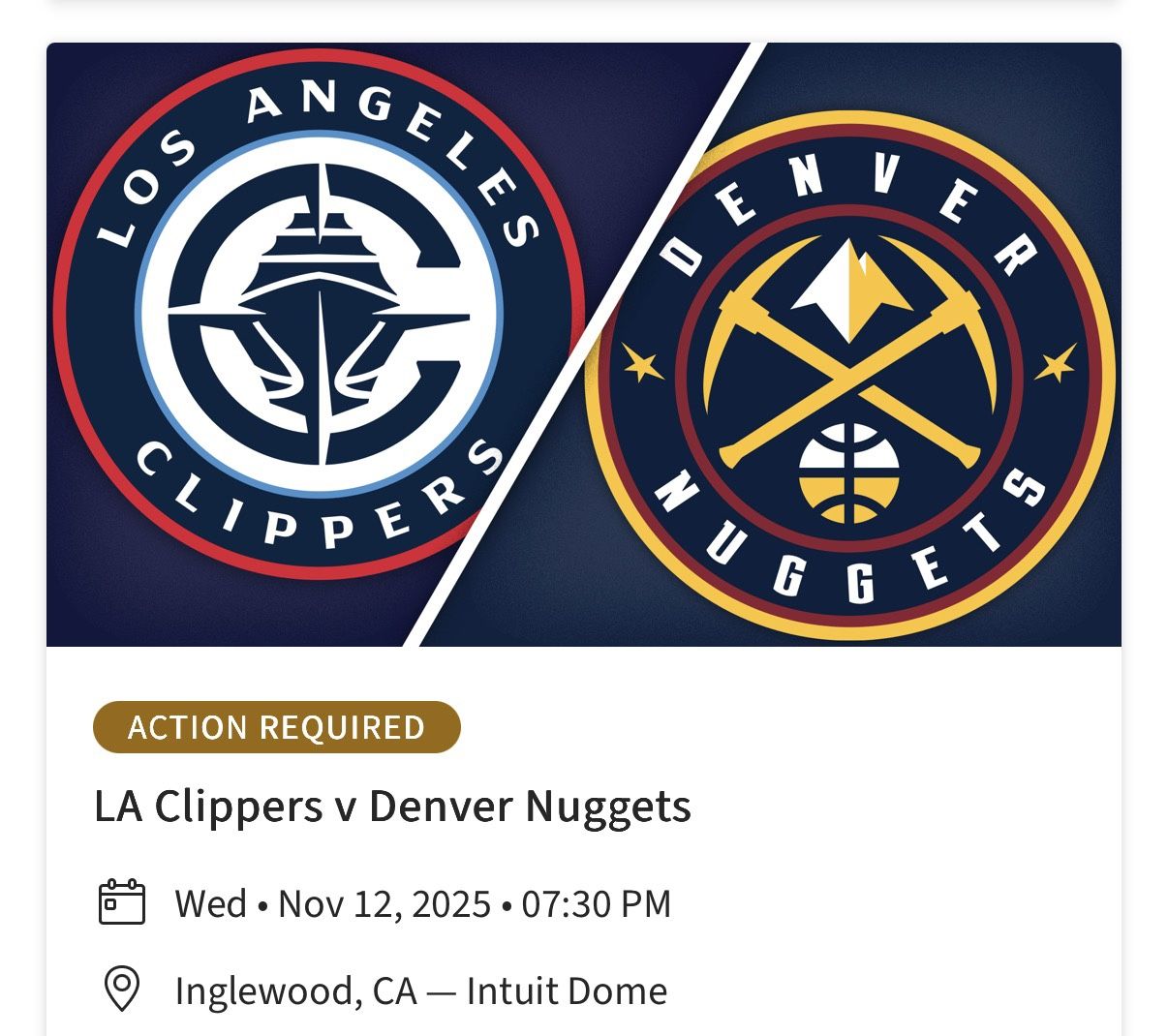 Denver Nuggets Vs Clippers 11/12