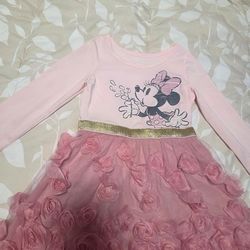 Minnie Mouse dress, size 2T(new without tags)/Vestido de Minnie Mouse para niña, talla 2 años