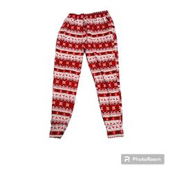 ShoSho Red Holiday reindeer and Christmas tree lounge pants pajama bottoms Joggers Big Kids Girls XL