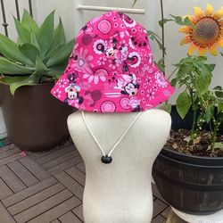 Heather Sue Sews Pink Minnie Mouse Bucket Hat NEW 21in