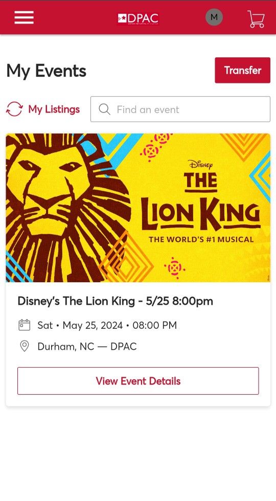 Lion King DPAC Tickets 🎟 🦁
