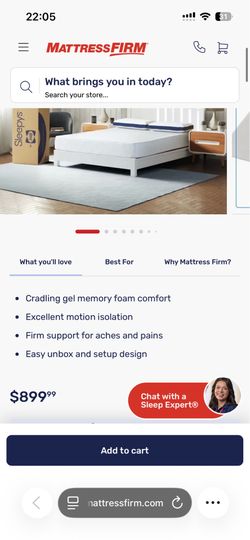 New Sleepy's By Sealy Memory Foam Firm Mattress