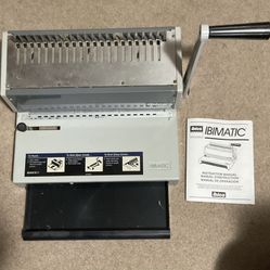 Ibico Ibimatic Heavy Duty Binding Machine, Binders & Manual