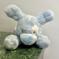 Nat & Jules Blue White Puppy Dog Plush Stuffed Animal 10" Baby Toy Demdaco