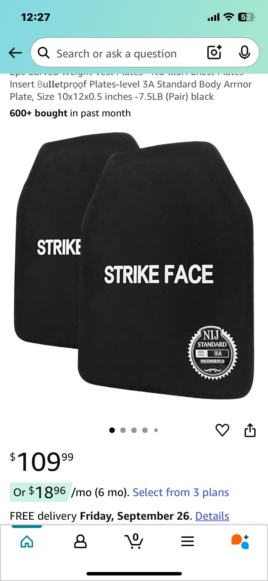 2pc Curved Weight Vest Plates - NU lll3A Chest Plates-Insert Вu𝐥𝐥𝐞tprọọf Plates-IeveI 3A Standard Body Arrnor Plate, Size 10x12x0.5 inches -7.5LB (
