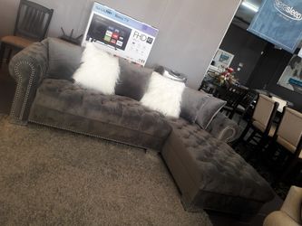 Velvet royal sofa chaise