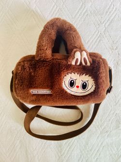 pop land the monsters labubu what a funny world plush crossbody bag