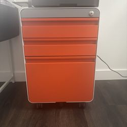 Orange File Cabinet 3 Drawers