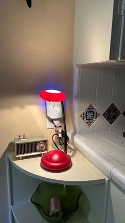 Red Desk Lamp with Flexible Neck