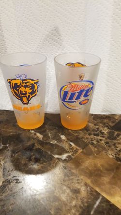 Miller Light Frosted Chicago Bears glasess