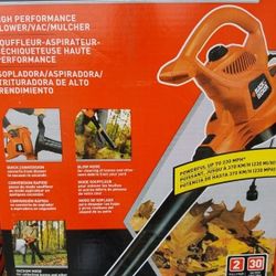 NEW BLACK+DECKER BV3600 12 AMP CORDED ELECTRIC LEAF BLOWER VACUUM/MULCHER