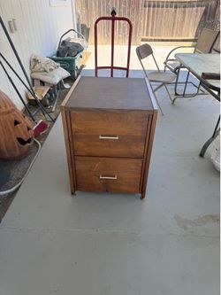 Vintage walnut lateral file cabinet